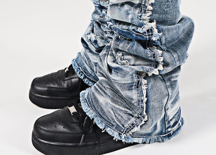 Vintage Elastic High Street Flare Jeans - AmiraMart