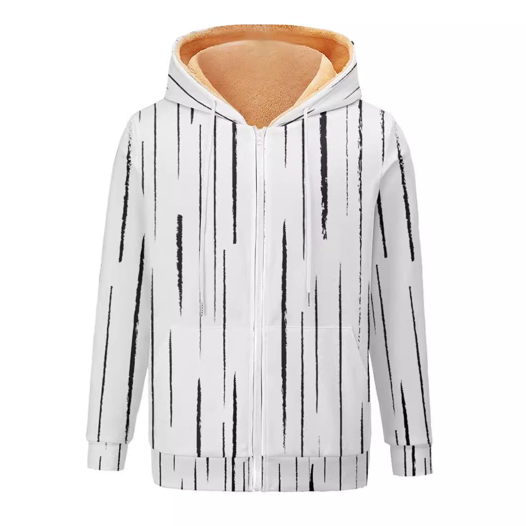 Warm - keeping Cotton Clothing Ladies Hooded Zip Jacket Fleece - lined - AmiraMart