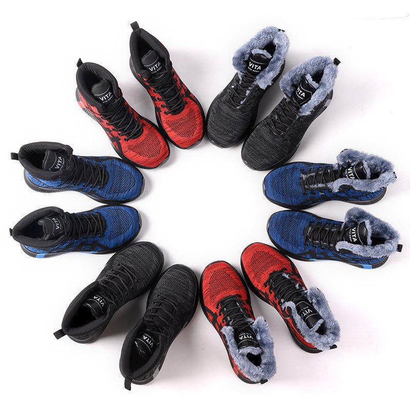 Warm Thickened Breathable Lace - up Safety Shoes - AmiraMart