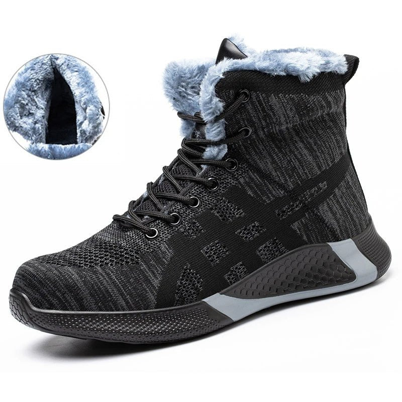 Warm Thickened Breathable Lace - up Safety Shoes - AmiraMart