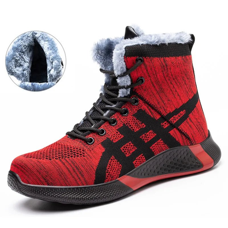 Warm Thickened Breathable Lace - up Safety Shoes - AmiraMart