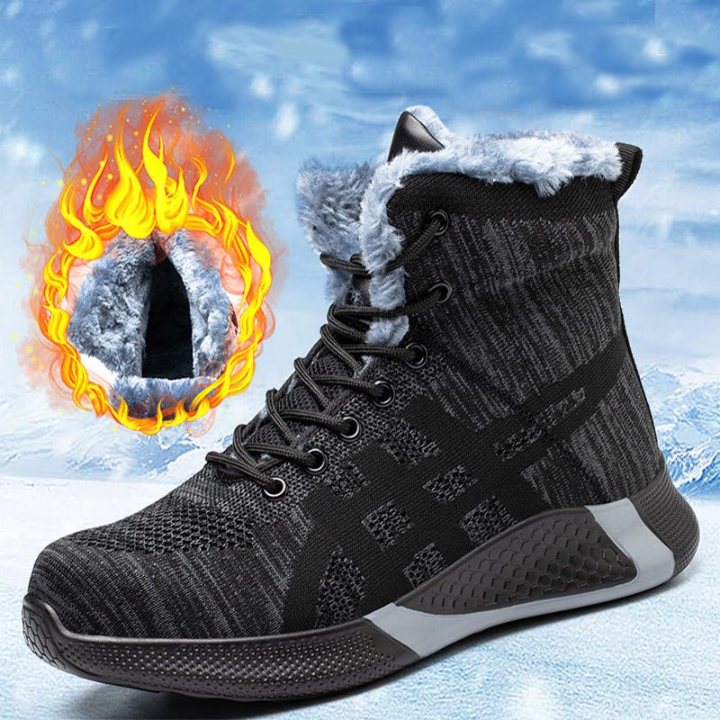 Warm Thickened Breathable Lace - up Safety Shoes - AmiraMart