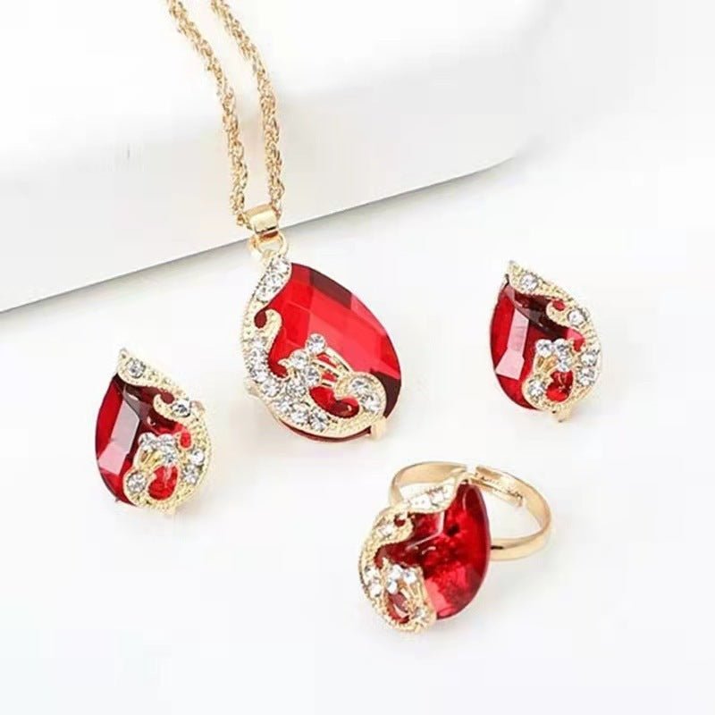 Watch Bracelet Ring Necklace Earrings Combination Gift Box - AmiraMart