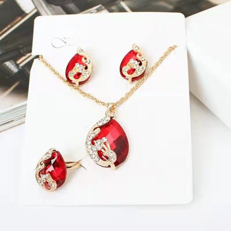 Watch Bracelet Ring Necklace Earrings Combination Gift Box - AmiraMart