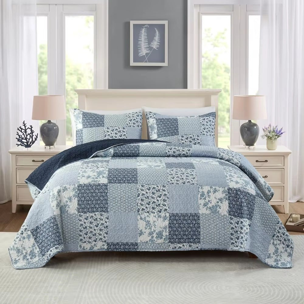 Water Washable Quilt Pure Cotton Bed Cover Brushed Three - piece Set - AmiraMart