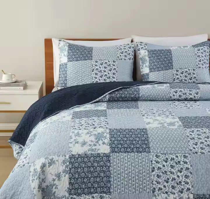 Water Washable Quilt Pure Cotton Bed Cover Brushed Three - piece Set - AmiraMart