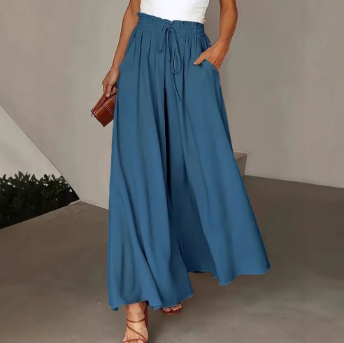 Wide Leg High Waist Long Dress Pants - AmiraMart