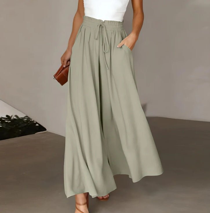Wide Leg High Waist Long Dress Pants - AmiraMart