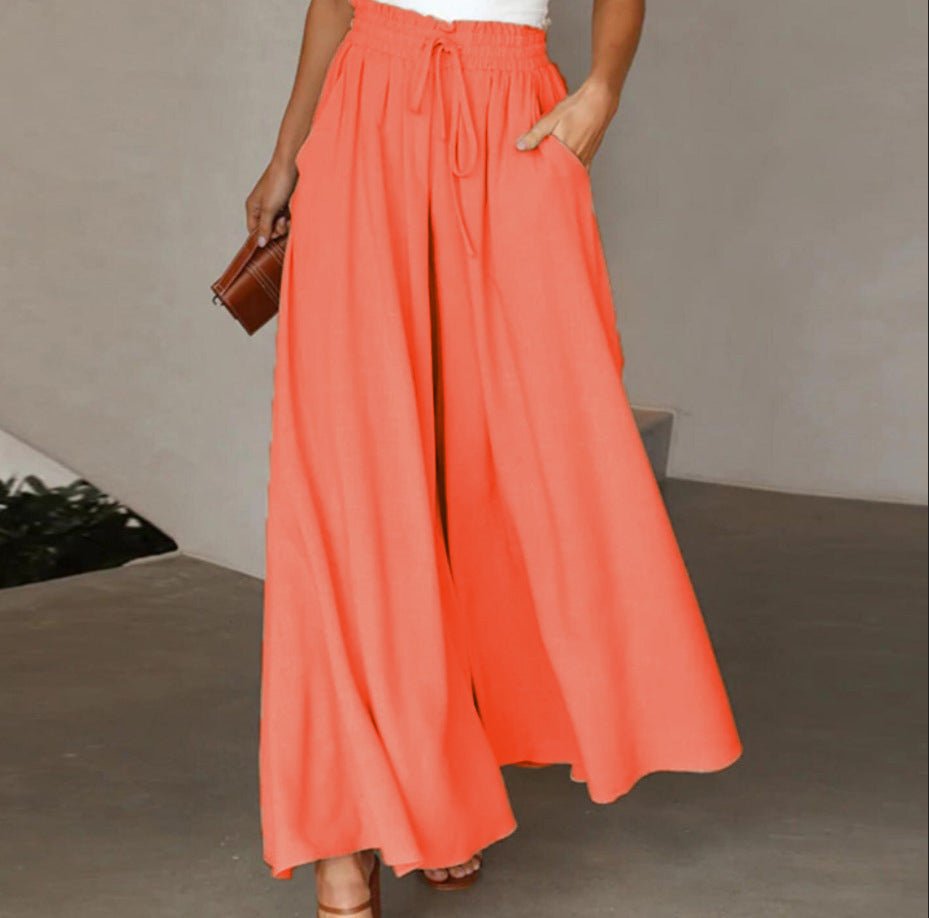 Wide Leg High Waist Long Dress Pants - AmiraMart