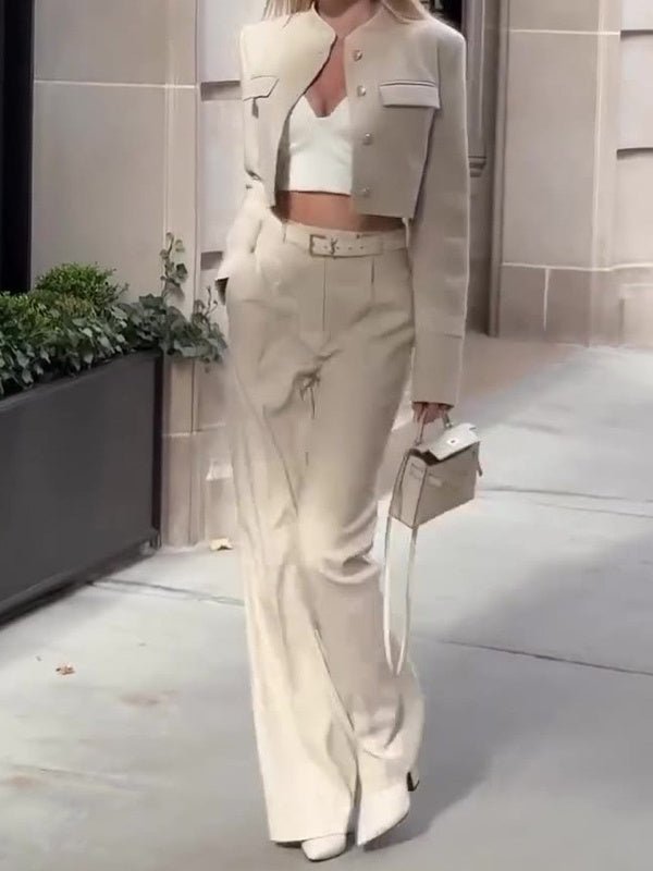 Wide - Leg Pants Suit Set - AmiraMart