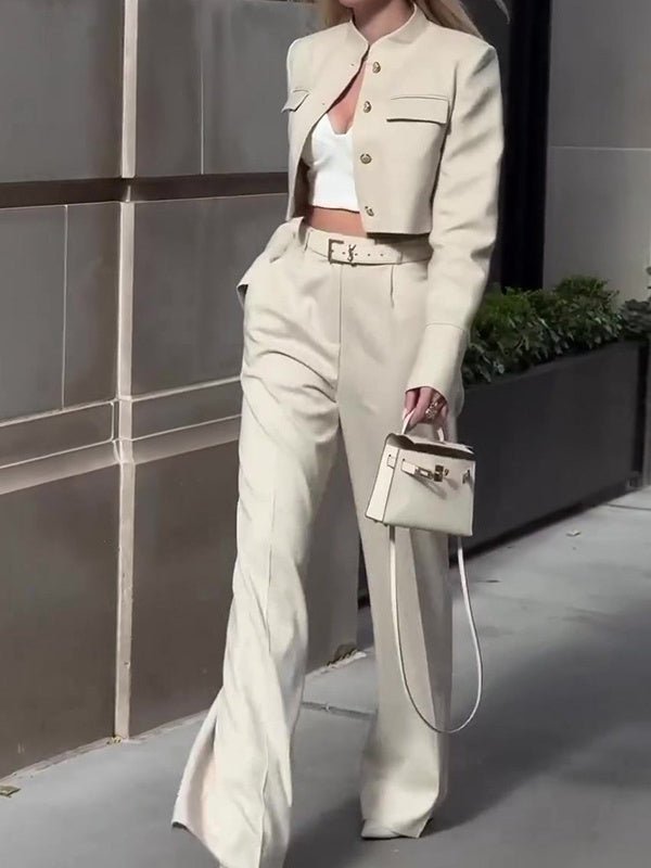 Wide - Leg Pants Suit Set - AmiraMart