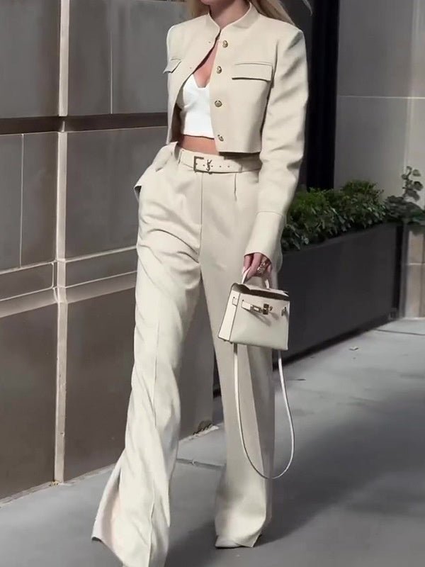 Wide - Leg Pants Suit Set - AmiraMart