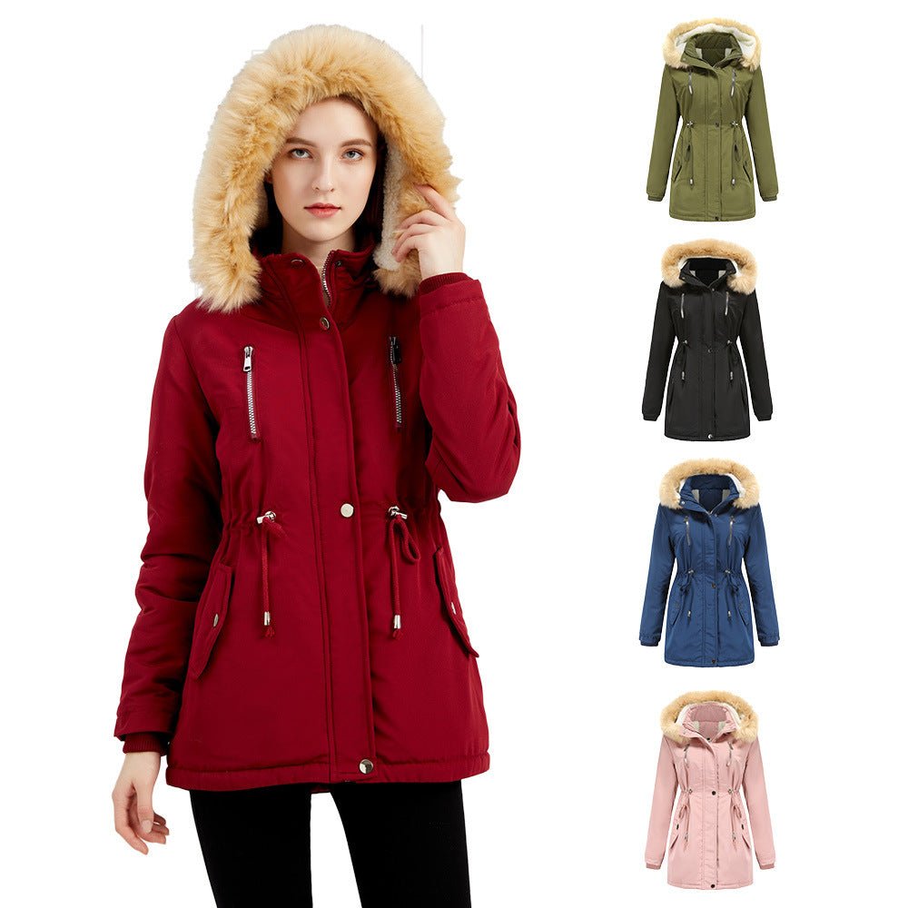 WInter Coat Detachable Hooded Feece Jacket Women - AmiraMart