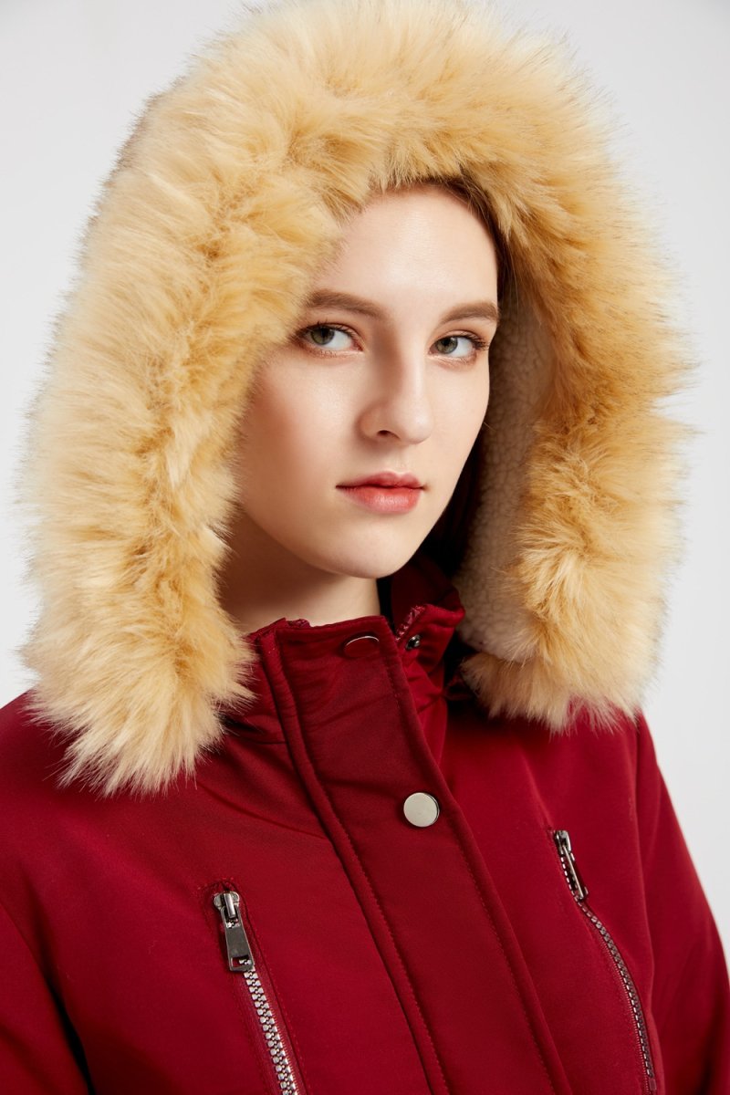 WInter Coat Detachable Hooded Feece Jacket Women - AmiraMart