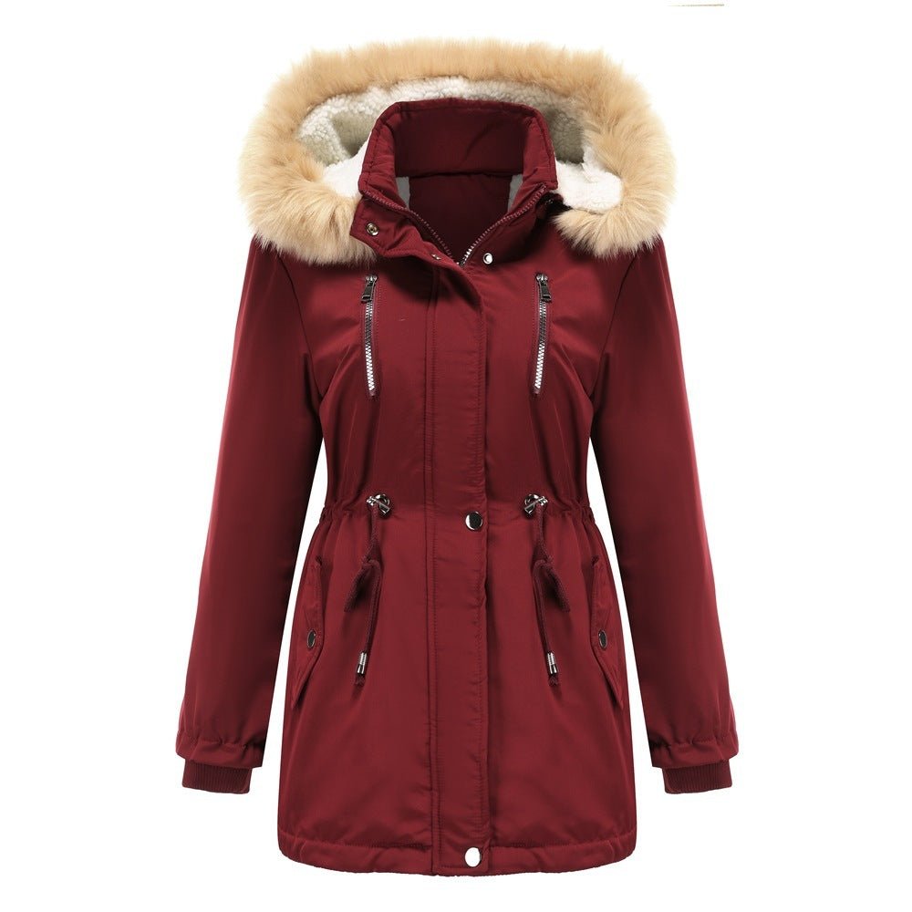 WInter Coat Detachable Hooded Feece Jacket Women - AmiraMart