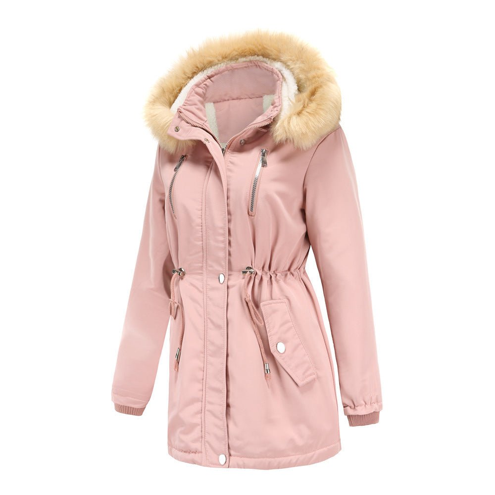 WInter Coat Detachable Hooded Feece Jacket Women - AmiraMart