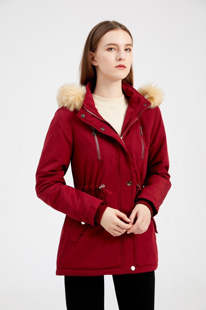 WInter Coat Detachable Hooded Feece Jacket Women - AmiraMart