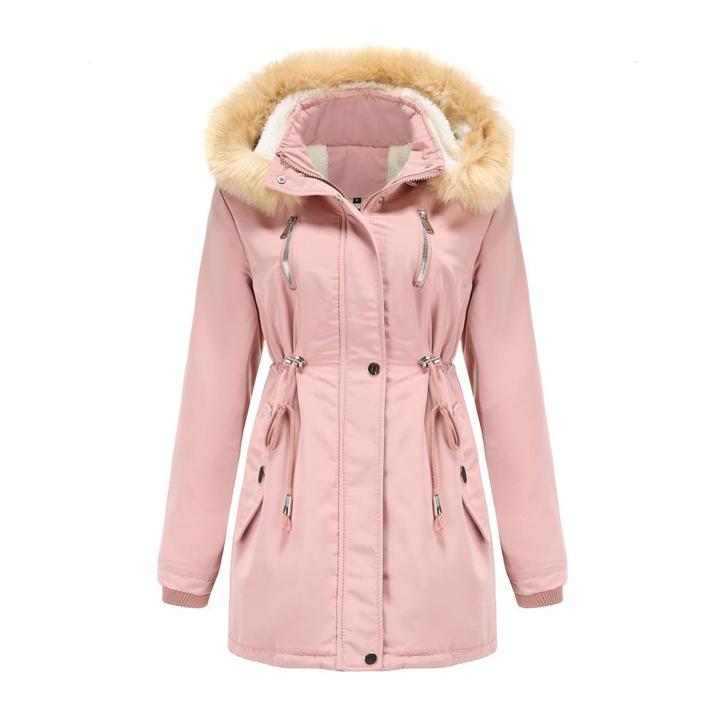 WInter Coat Detachable Hooded Feece Jacket Women - AmiraMart