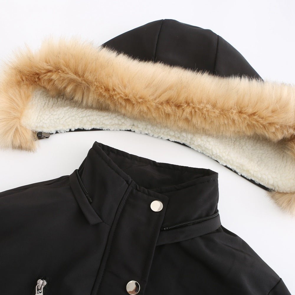 WInter Coat Detachable Hooded Feece Jacket Women - AmiraMart
