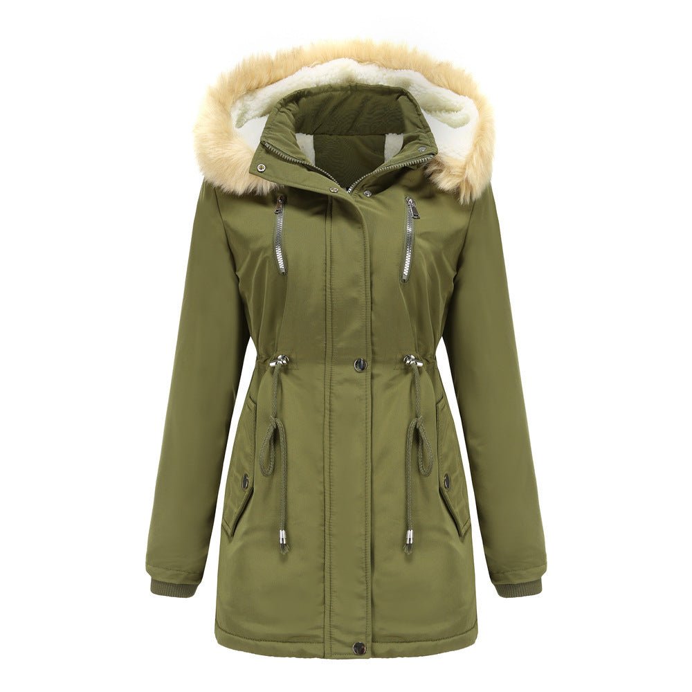 WInter Coat Detachable Hooded Feece Jacket Women - AmiraMart