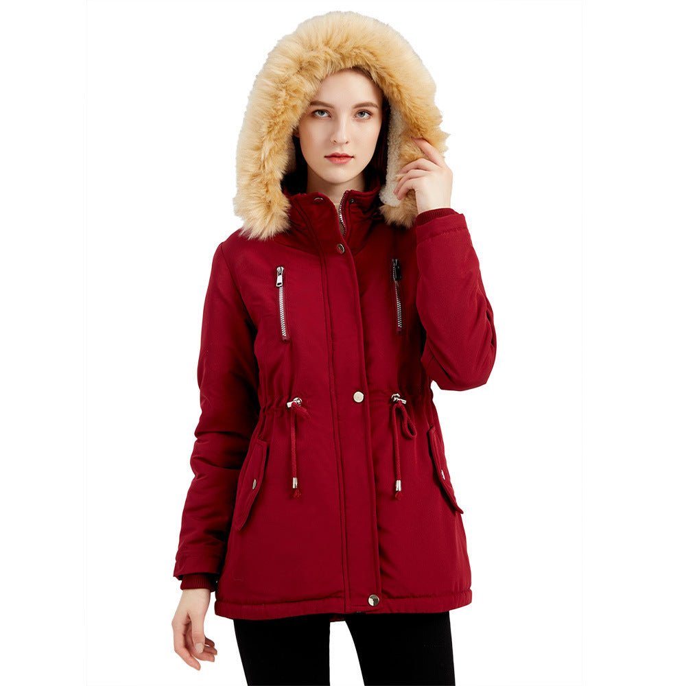 WInter Coat Detachable Hooded Feece Jacket Women - AmiraMart