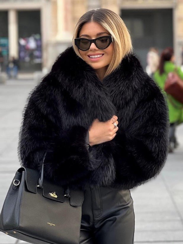 Winter Plush Coat Fashion Thicken Lapel Outwear - AmiraMart