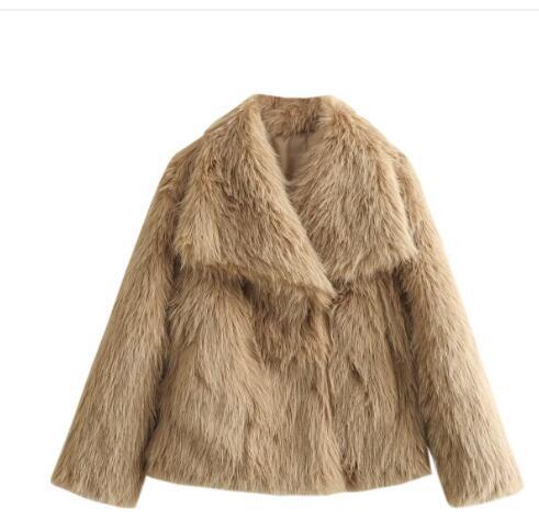 Winter Plush Coat Fashion Thicken Lapel Outwear - AmiraMart