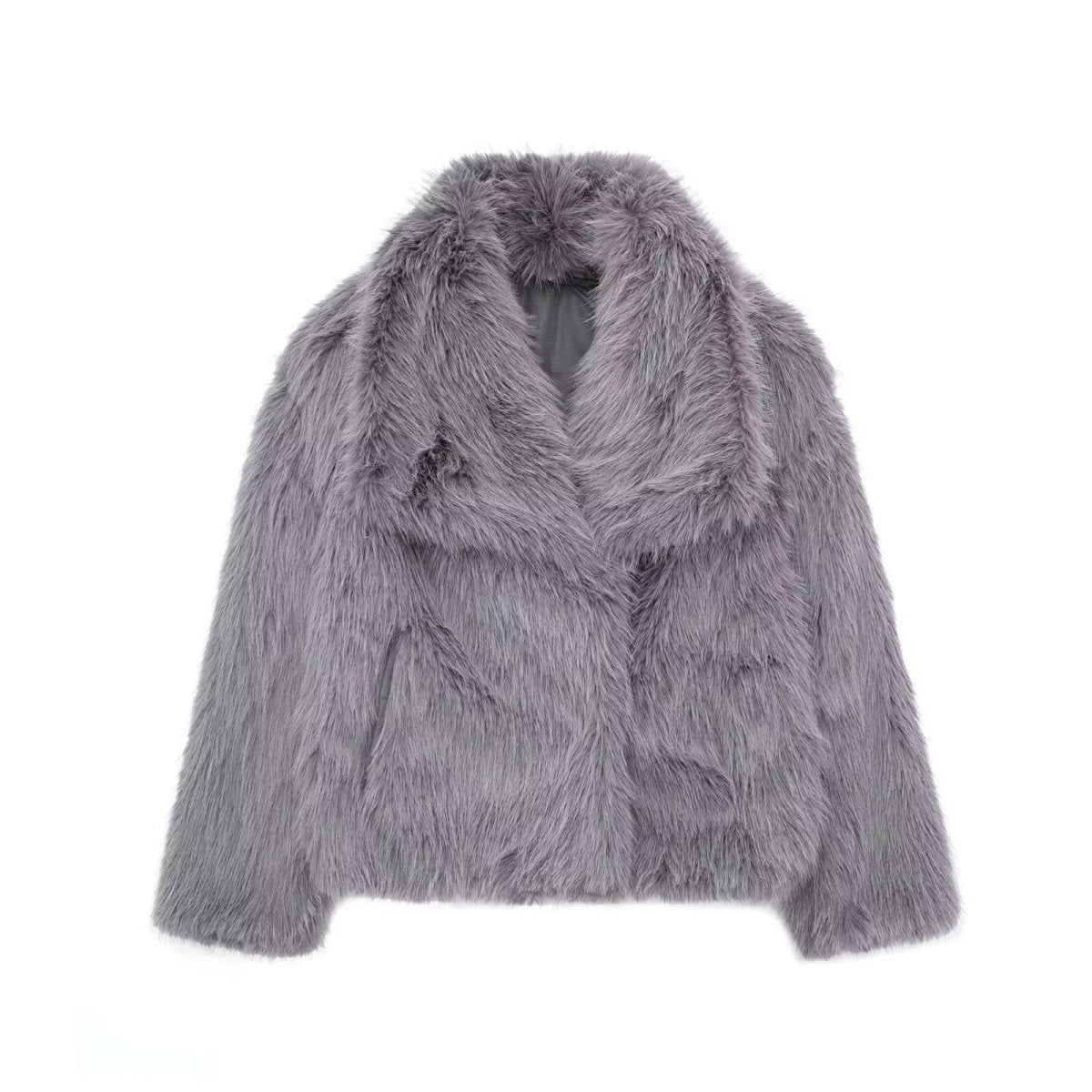 Winter Plush Coat Fashion Thicken Lapel Outwear - AmiraMart