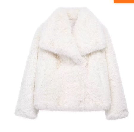 Winter Plush Coat Fashion Thicken Lapel Outwear - AmiraMart