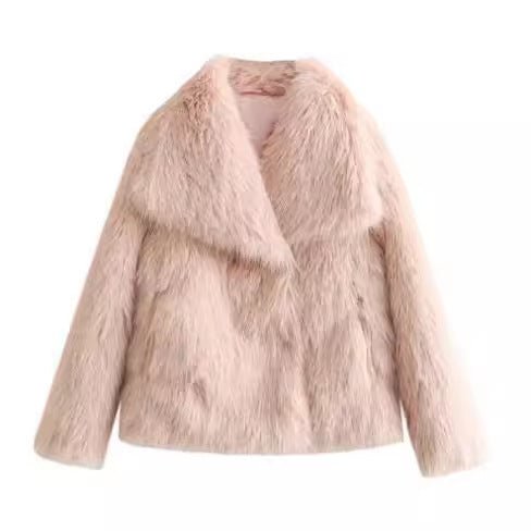 Winter Plush Coat Fashion Thicken Lapel Outwear - AmiraMart