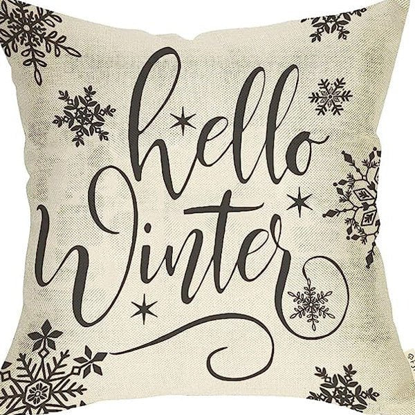Winter Series Throw Pillow Cover Linen - AmiraMart