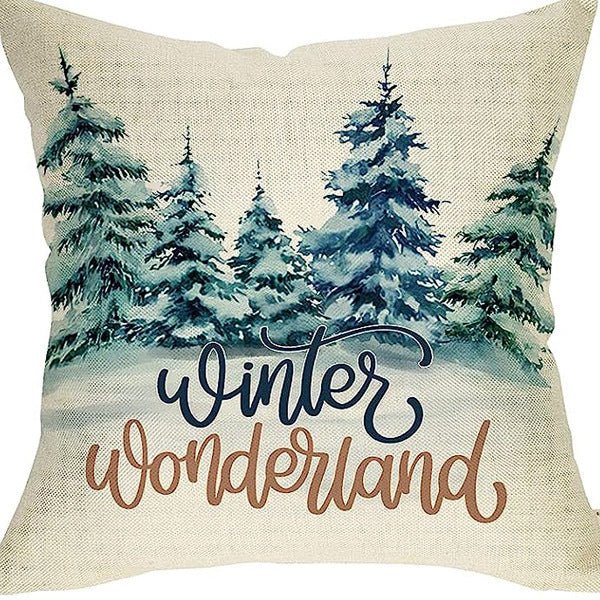 Winter Series Throw Pillow Cover Linen - AmiraMart