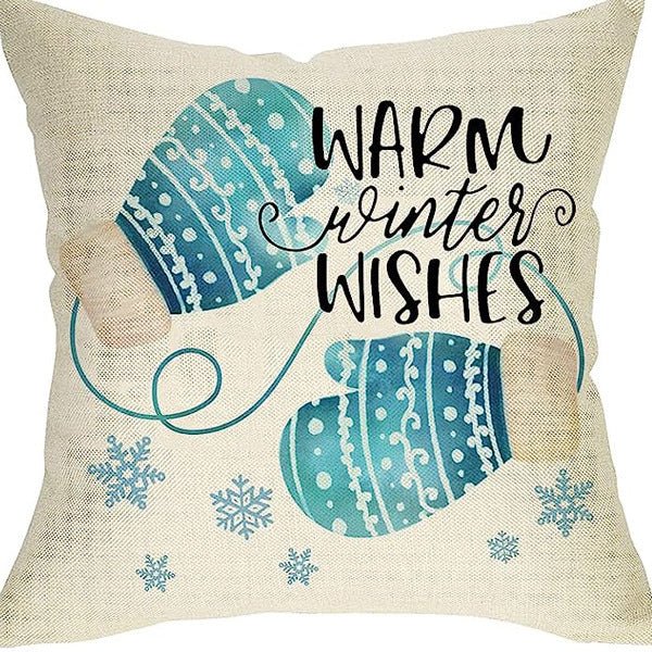 Winter Series Throw Pillow Cover Linen - AmiraMart