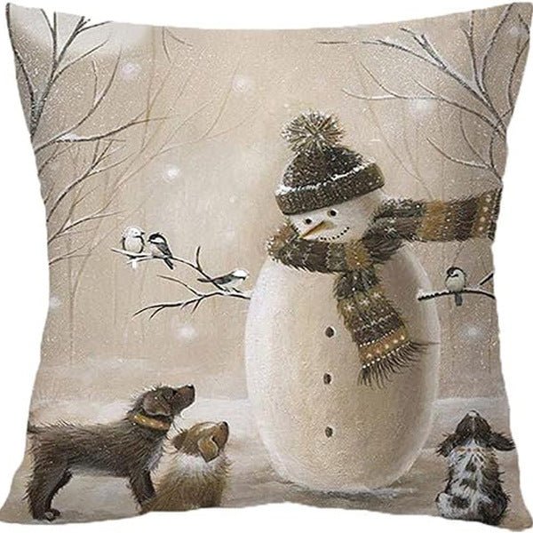 Winter Series Throw Pillow Cover Linen - AmiraMart