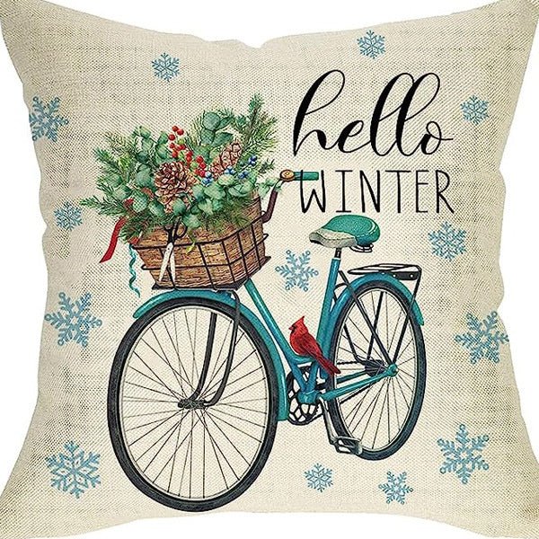 Winter Series Throw Pillow Cover Linen - AmiraMart