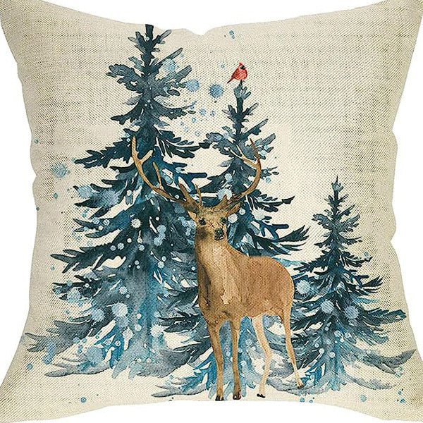 Winter Series Throw Pillow Cover Linen - AmiraMart