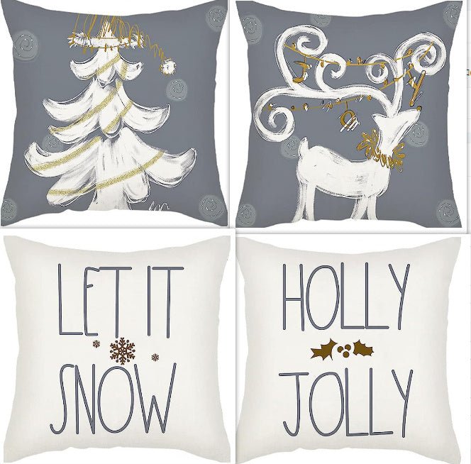Winter Series Throw Pillow Cover Linen - AmiraMart