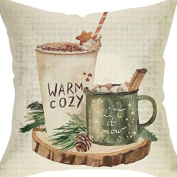 Winter Series Throw Pillow Cover Linen - AmiraMart