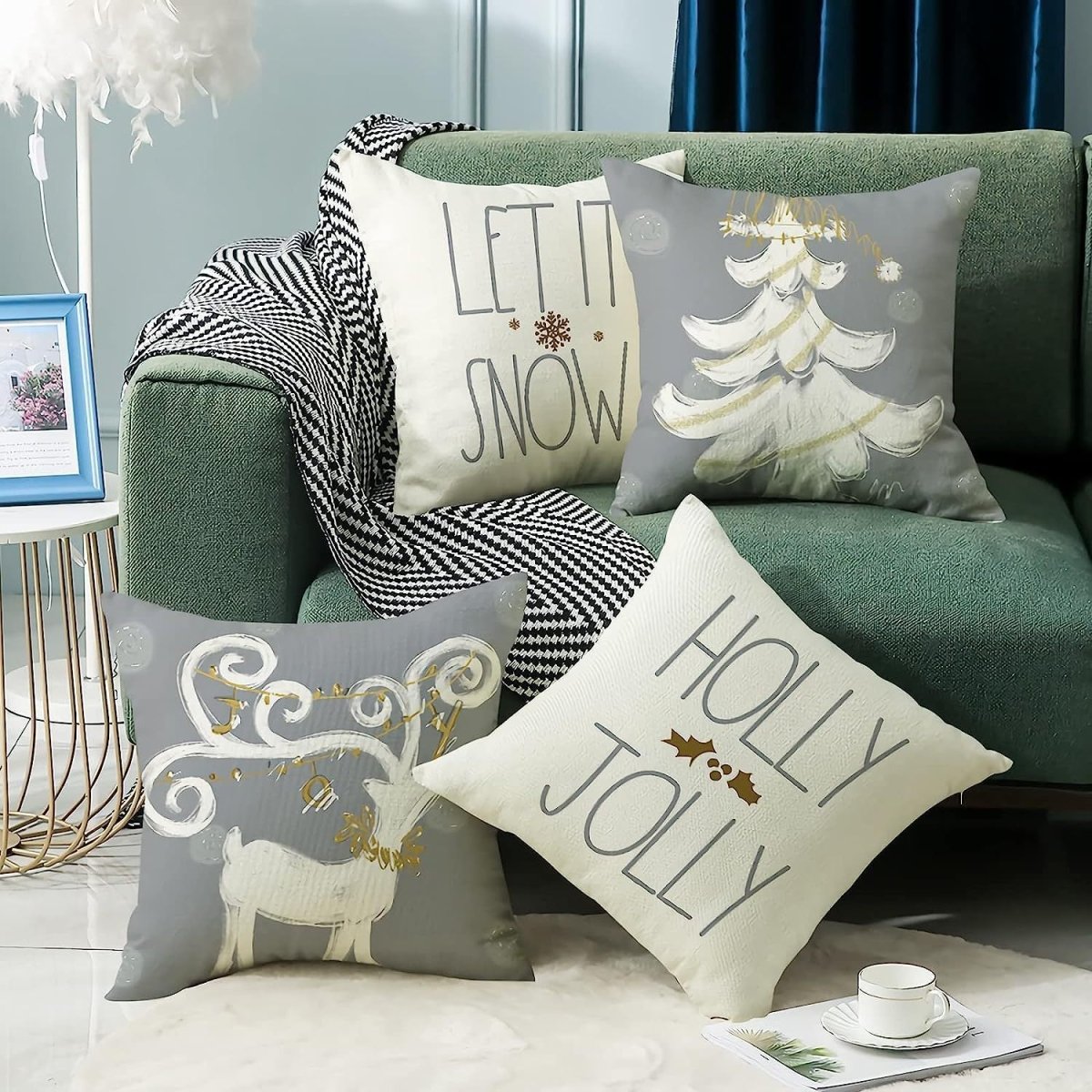 Winter Series Throw Pillow Cover Linen - AmiraMart