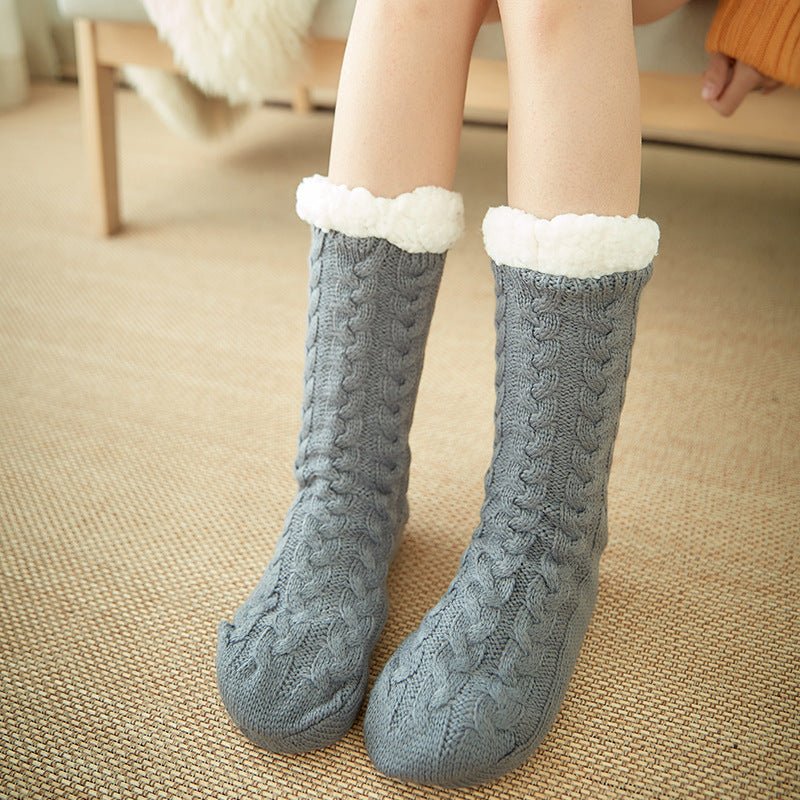Winter Warm Knitted Plush Floor Socks - AmiraMart