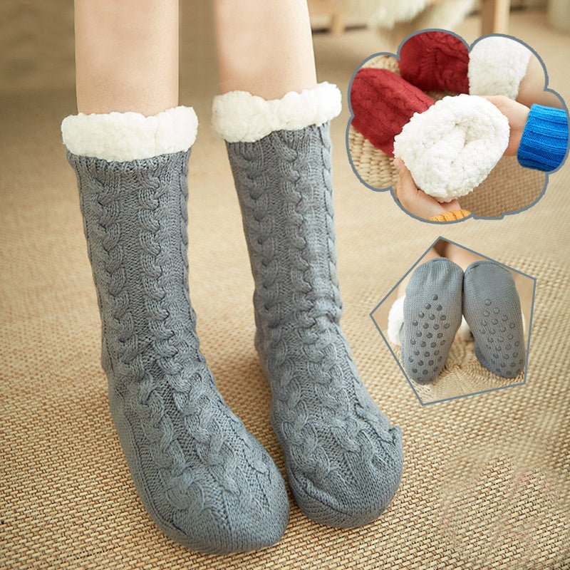 Winter Warm Knitted Plush Floor Socks - AmiraMart
