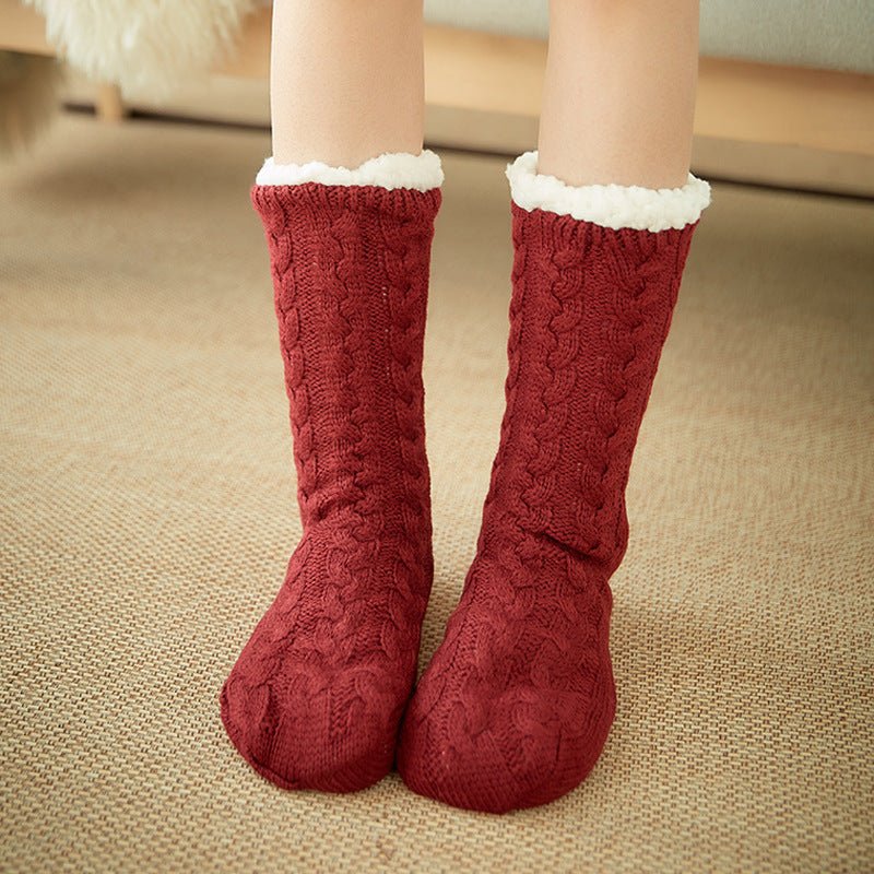 Winter Warm Knitted Plush Floor Socks - AmiraMart