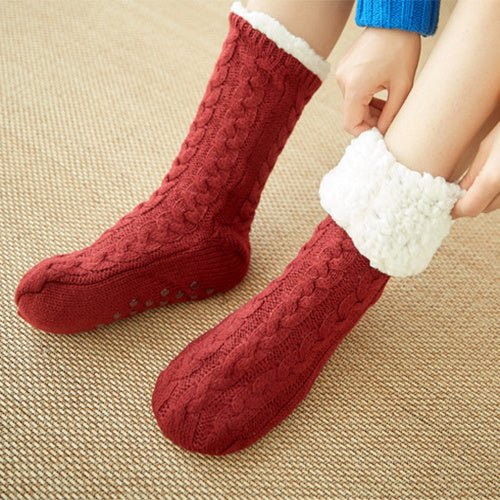 Winter Warm Knitted Plush Floor Socks - AmiraMart