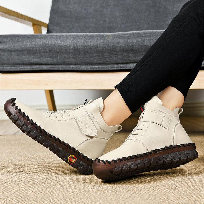 Winter Warm Lace Up Plush Ankle Boots - AmiraMart