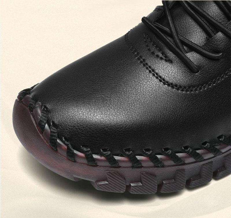 Winter Warm Lace Up Plush Ankle Boots - AmiraMart