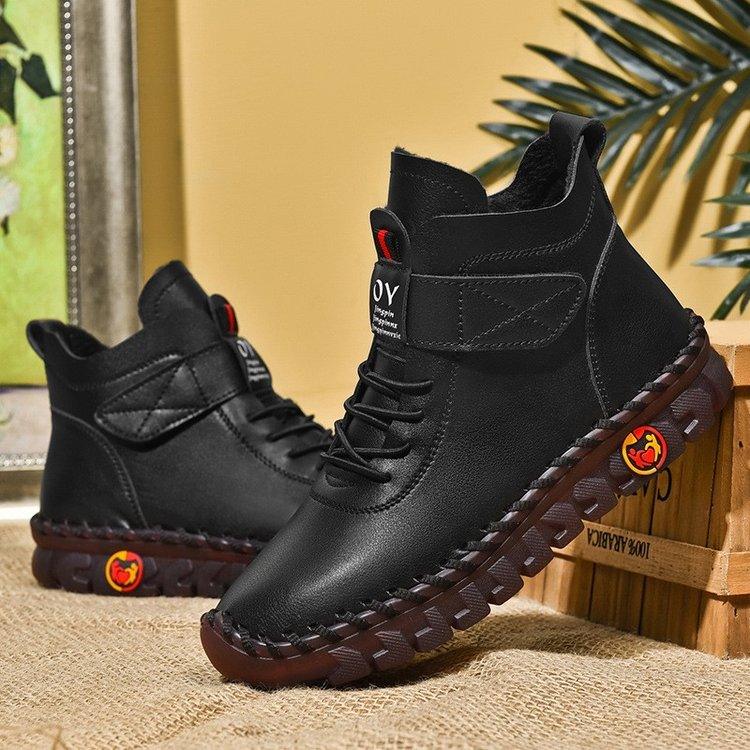 Winter Warm Lace Up Plush Ankle Boots - AmiraMart