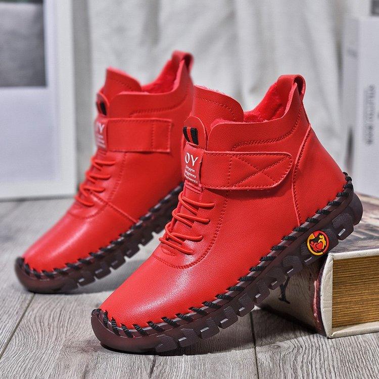 Winter Warm Lace Up Plush Ankle Boots - AmiraMart