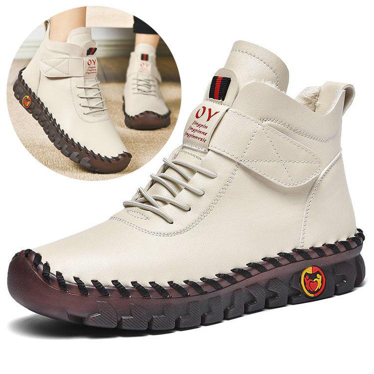 Winter Warm Lace Up Plush Ankle Boots - AmiraMart