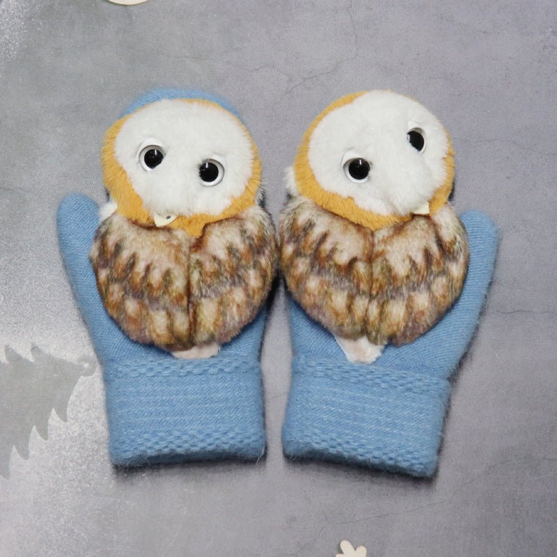 Winter Women's Plush Cartoon Animal Gloves - AmiraMart