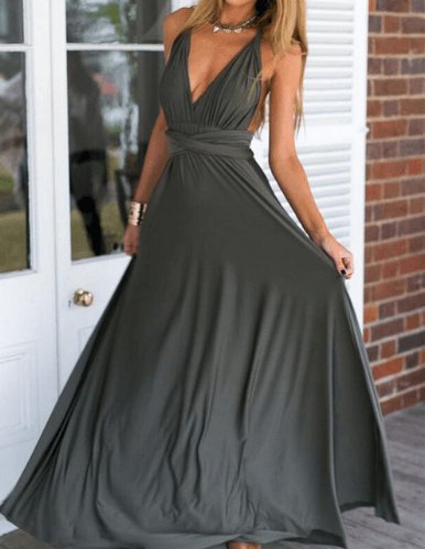 Women Bandage Convertible Boho Maxi Dress - AmiraMart
